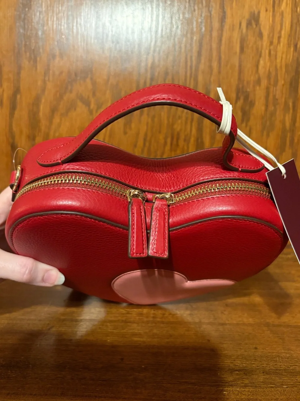 NWT-Radley London-My Love-Small Heart Zip Top Crossbody Bag-$328